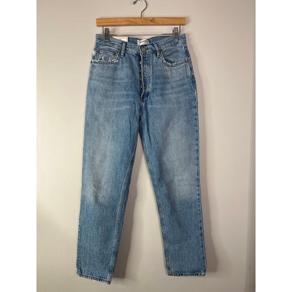 NWT Agolde Fen High Rise Relaxed Tapered Straight Cut Button Jeans Quarrel - Picture 2 of 8